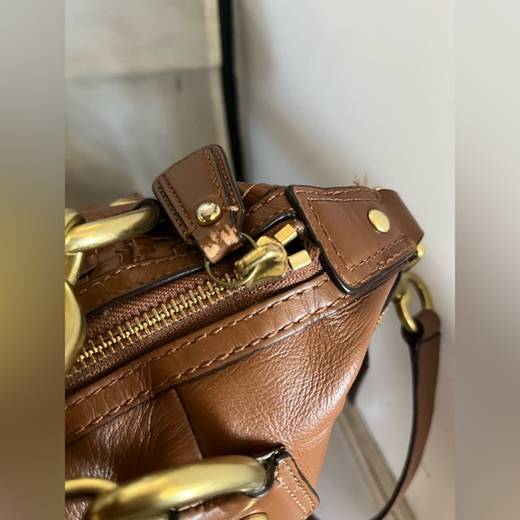 Coach Brown Woven Leather Shoulder Bag - Picture 7 of 14